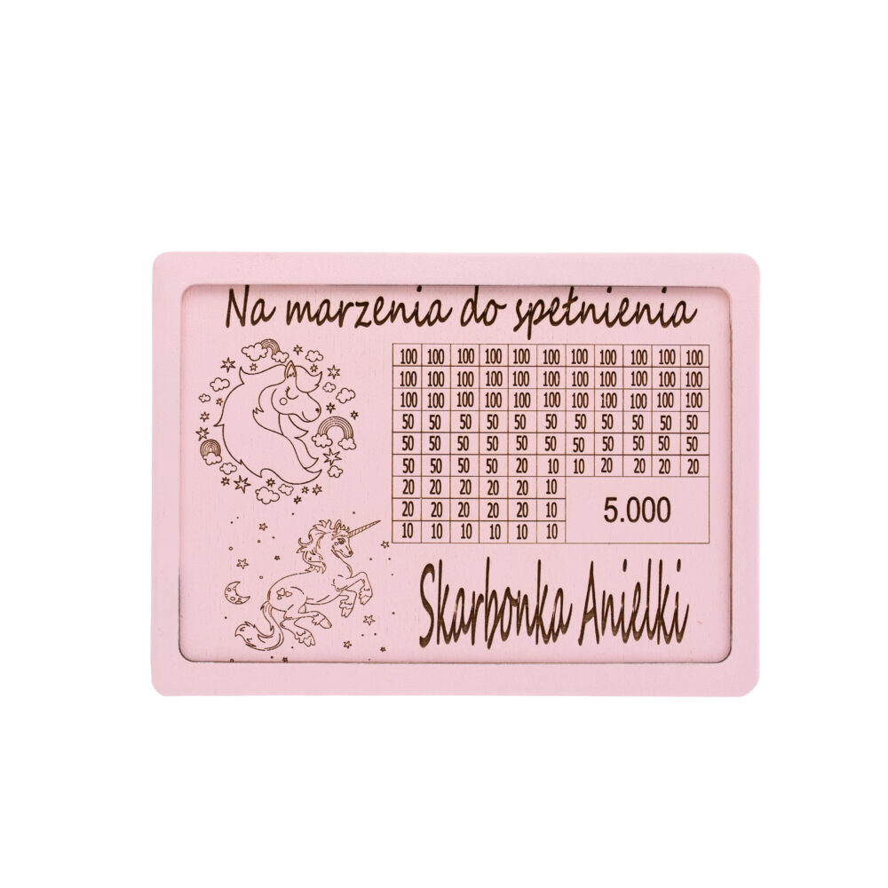 Drewniana skarbonka "Na marzenia do spełnienia" 5000 zł