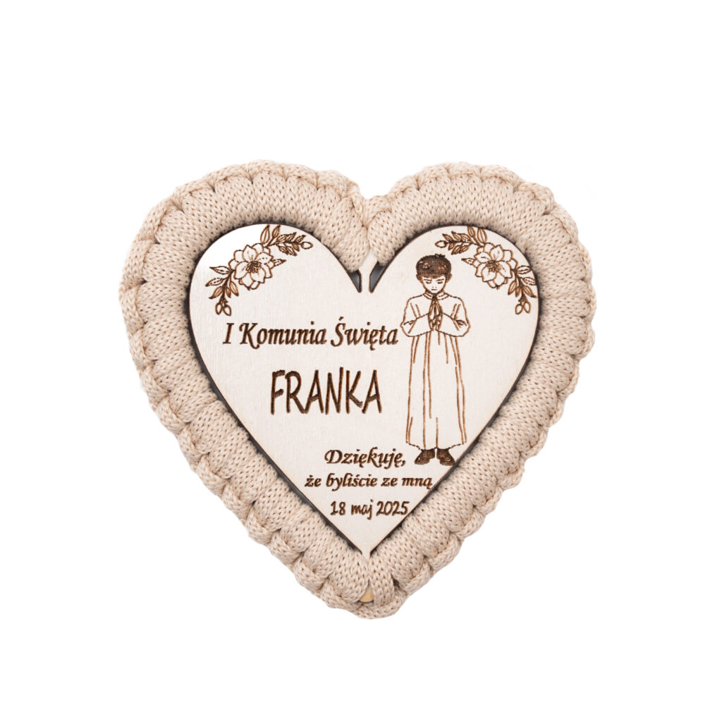 Serduszko, magnes, upominek dla gości od chłopca