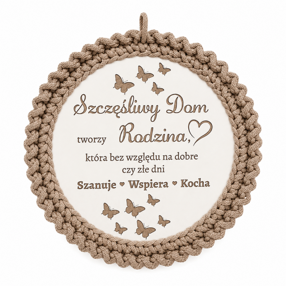 Koło "SZCZĘŚLIWY DOM"-kolor kartonowy, HANDMADE